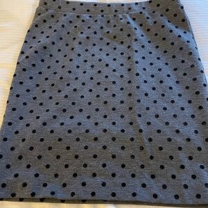 Elle Gray and Black Polka Dot Pencil Skirt